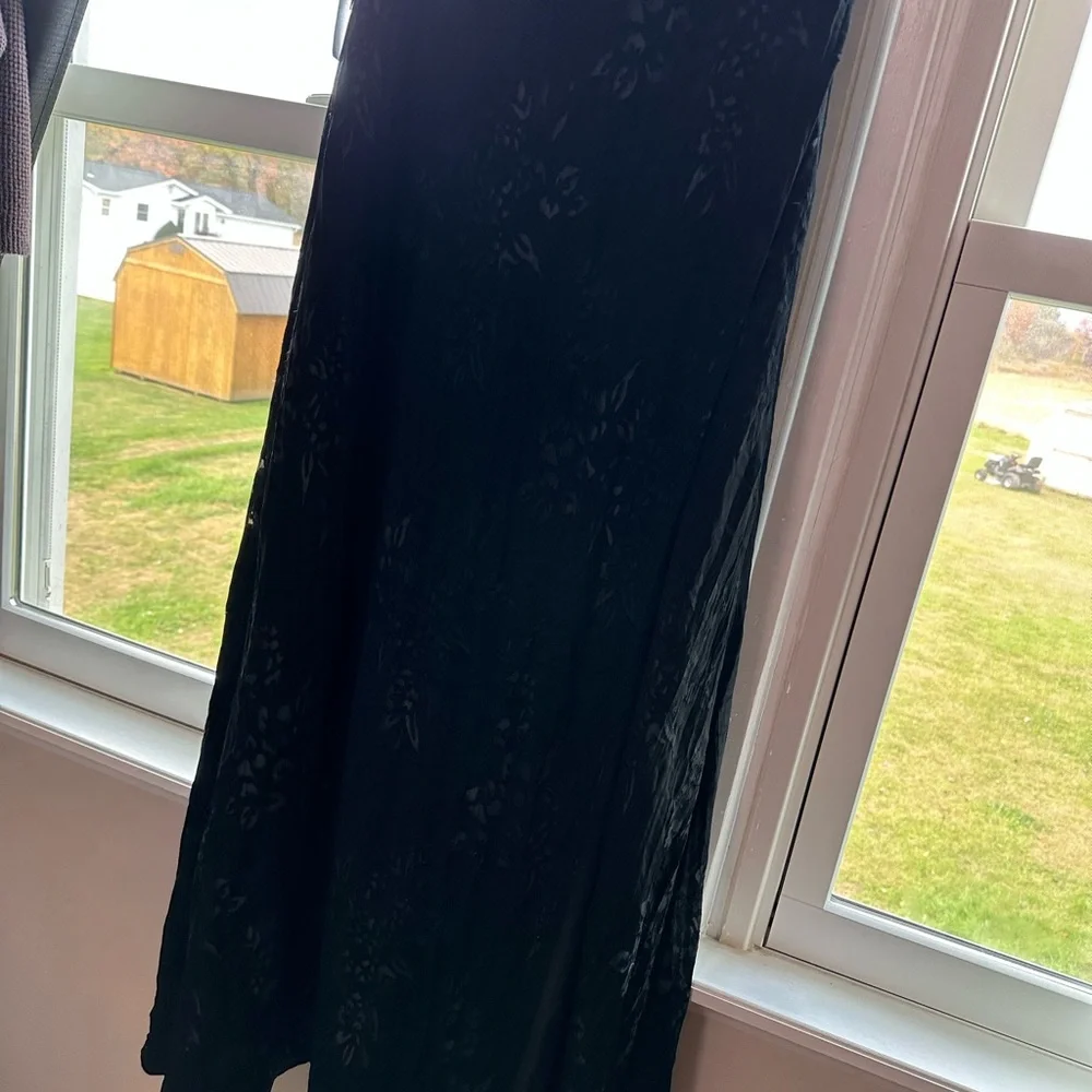 Azazie Vicky Black Burnout Slate Maxi Dress - Picture 5 of 10